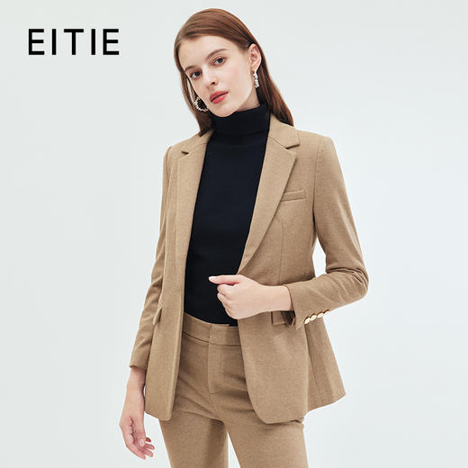 EITIE爱特爱冬季新款时尚通勤干练显瘦翻领外套女7203902 商品图0