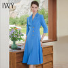 IWY/气质七分袖西装连衣裙女高端蓝色显白职业工作服正装Q962 商品缩略图1