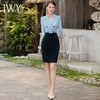 IWY/气质拼接西装连衣裙女中袖职业裙装假两件中袖套裙酒店接待工作服Q1000 商品缩略图3