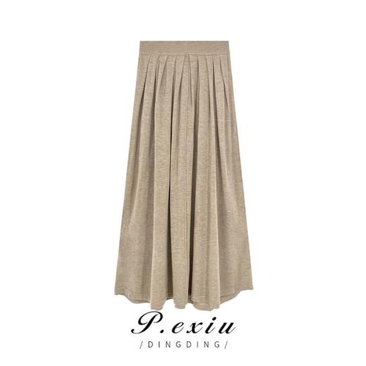 03-4潘依绣丁丁宠粉PanYiXiu/潘依绣秋冬新款韩系松紧腰显瘦百褶裙针织半身裙 ZZ0239 商品图1