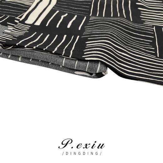 04-1潘依绣丁丁宠粉夏季宽松复古松紧腰条纹印花直筒休闲裤 WH23060 商品图3