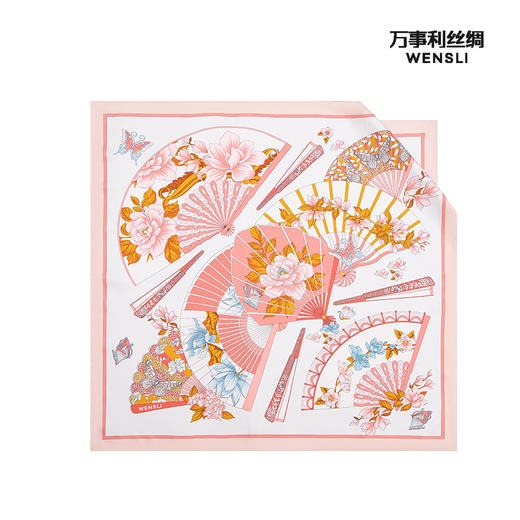 万事利“扇解人意”88厘米双面印花大方巾 商品图3