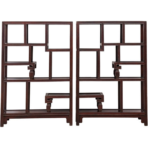 清 红木博古架摆件（一对） 商品图5