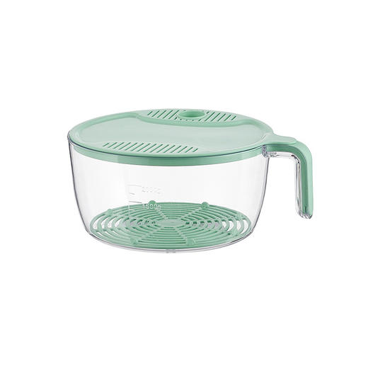 「可沥水盖顶！两款配色」免手洗淘米洗菜篮 水果蔬菜沥水篮冰箱保鲜盒厨房用品 商品图4