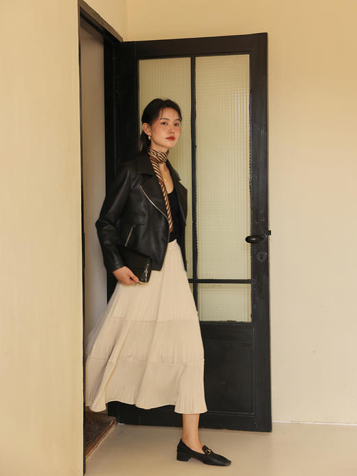 HeyDress法式风琴半身裙高腰显瘦百褶裙垂感A字半裙子 商品图1