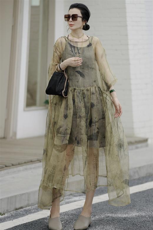 PanYiXiu/潘依绣【云想衣裳】真-丝夏季国风两件套连衣裙 W-61346 商品图2