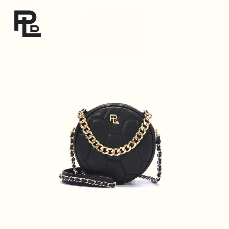 保兰德PLD东方雅奢贝壳系列棱格小圆包 单肩斜挎包通勤必备女包