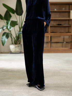 牧衣游原创丝绒净色长裤宽松 限量福利款------ 倚东风【不支持会员折】