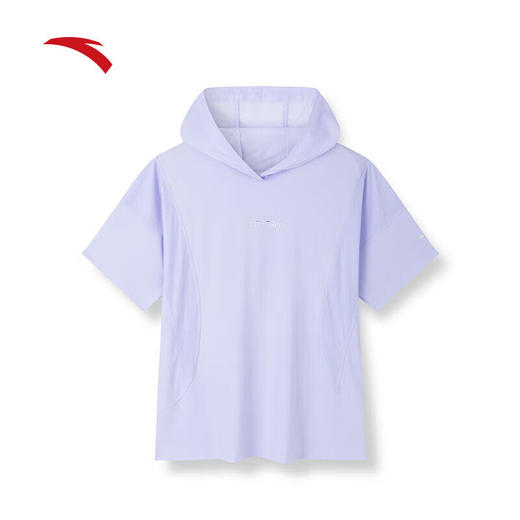 安踏运动短T2023夏季女子针织连帽短T短袖外套防晒跑步旅行 商品图5