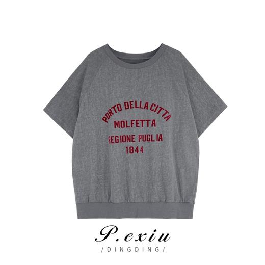 03-5潘依绣丁丁宠粉 春夏新款文艺风宽松百搭圆领短袖T恤 W-61249 商品图0