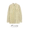 03-2潘依绣丁丁宠粉 【清秋美人】设计款绒面竖条纹秋冬衬衫  Z2321 商品缩略图0