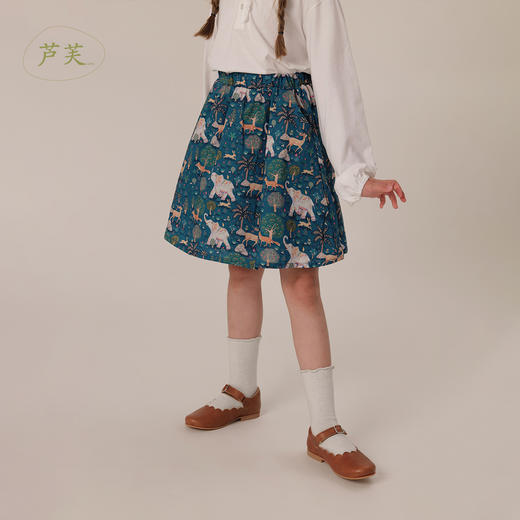 【马克珍妮 芦芙】秋装新款 女童动物游园会纯棉短裙半身裙231613 商品图1
