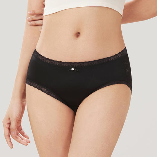 都市丽人基础系列锦泳薄透丝滑低腰平角女士内裤新年本命年红品LK32E5 商品图0