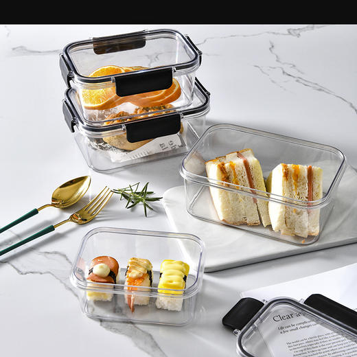 「三款尺寸！密封款」厨房冰箱保鲜盒食物密封PET材质蔬菜水果收纳盒带盖盒 商品图1