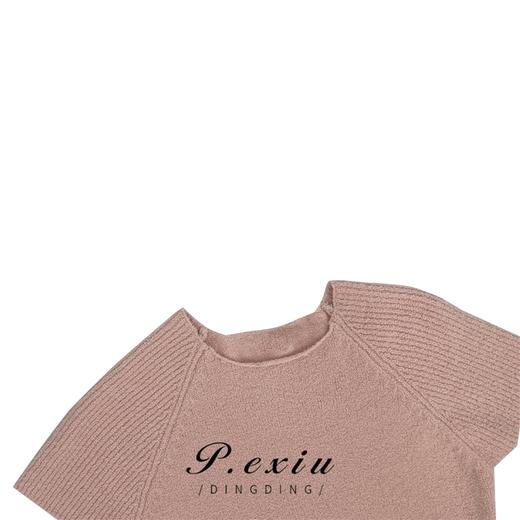 04-3潘依绣丁丁宠粉【现货】0227 纯色简约百搭半袖针织套头上衣 Z1272 商品图2