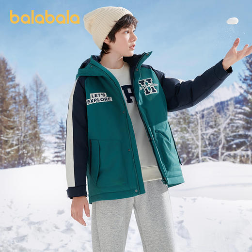 巴拉巴拉儿童羽绒服冬季新款保暖中大童男童外套潮流插肩袖 商品图2