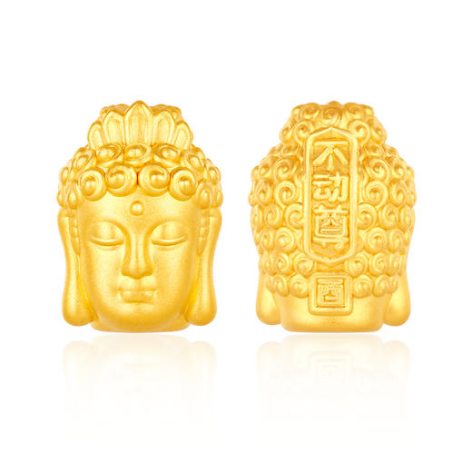 【积分抵值】MEMORA诗普琳守护秋愿八大佛足金佛头转运珠黄金守护系列HP558301 商品图1