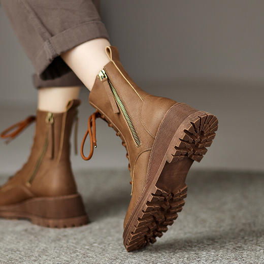 秋冬新款，厚底纯色侧拉链马丁靴HBP-3619 商品图1