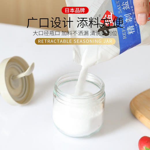 日本 Worldlife和匠 勺盖一体调味罐 加厚玻璃 防尘防潮 商品图8