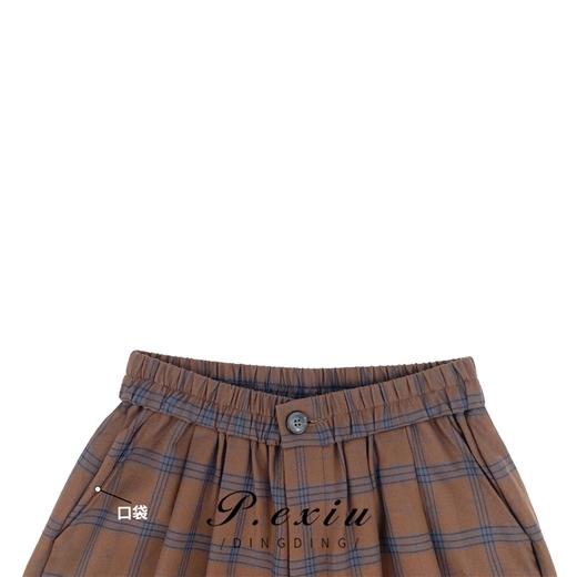 04-3潘依绣丁丁宠粉PanYiXiu/潘依绣【平面对格侧缝不对格】复古宽松格子休闲裤W-61502 商品图2