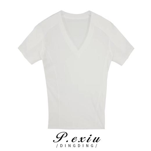 01-1潘依绣丁丁宠粉  原创定制V领短袖T恤 W-6637 商品图0