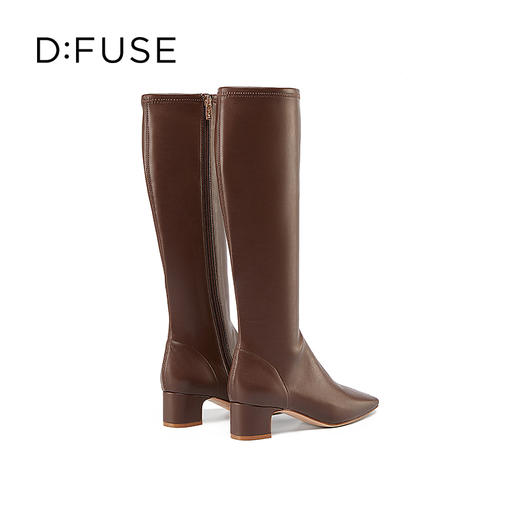 Dfuse迪芙斯冬季新款摩登弹力及膝瘦瘦靴高跟长靴DF34117043 商品图6