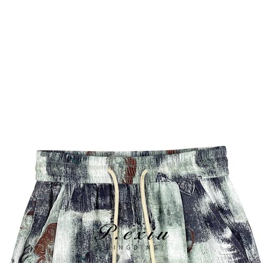 03-5潘依绣丁丁宠粉PanYiXiu/潘依绣【蝶恋花】夏季水墨印花松紧腰直筒休闲裤WH23071 商品图2