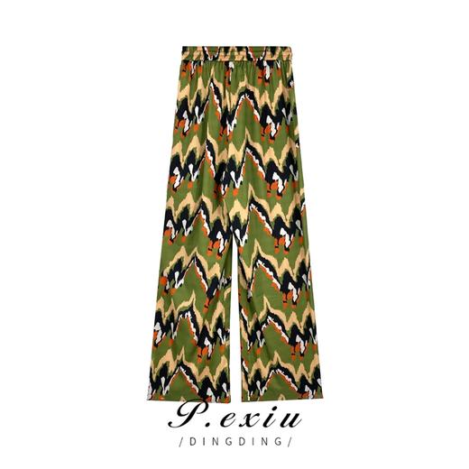 04-6潘依绣丁丁宠粉【迷醉森林】宽松复古松紧腰直筒休闲裤 W-61196 商品图1