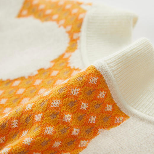 谜底V领针织衫马甲女2023冬新品复古文艺套头中长款毛衣234MZ1866 商品图3