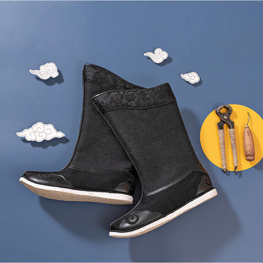 内联升男鞋手工单靴千层底大内联升锦衣卫千户指挥靴（男千）DN8513 商品图2