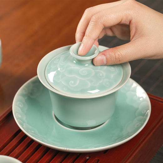 【雷慧仙青瓷丨祥云系列茶杯】祥云造型独特，婉转优美，寓意美好！多种规格可选！【QJ-J仓】 商品图8