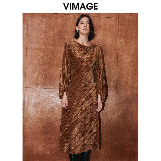 VIMAGE纬漫纪冬季新款时尚百搭高级舒适连衣裙V2007625 商品图2