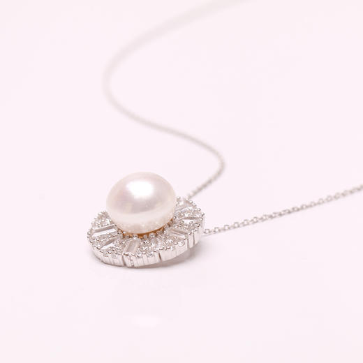 美裕 925银淡水珍珠链牌10-11mm白 107241 商品图2