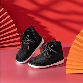 内联升童鞋手工棉鞋千层底三眼灯芯绒棉鞋5294C