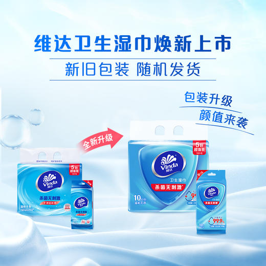 【官方包邮】维达去菌卫生湿巾无刺激小巧便携 10片/包x10包 商品图1