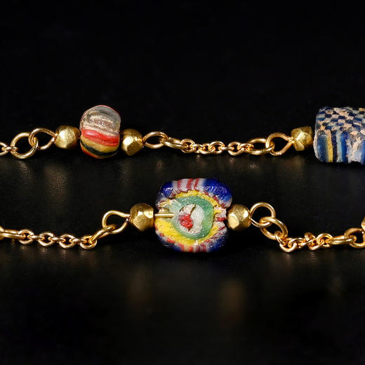 古罗马马赛克琉璃人面珠项链 商品图8