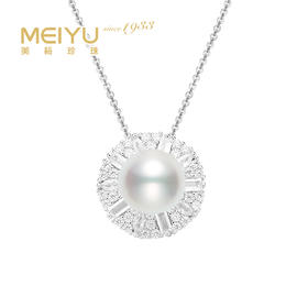 美裕 925银淡水珍珠链牌10-11mm白 107241