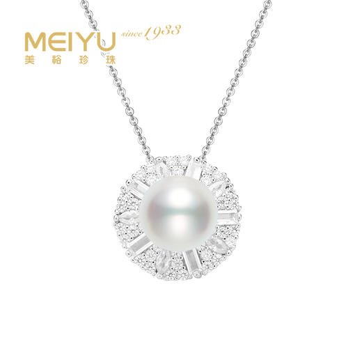 美裕 925银淡水珍珠链牌10-11mm白 107241 商品图0