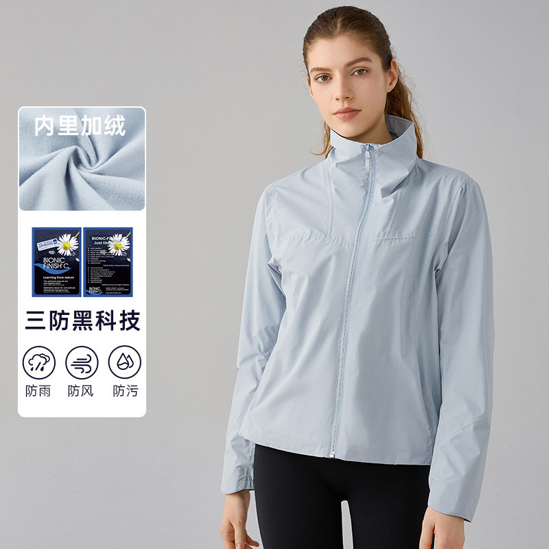 大牌同款防风防水防污修身立领冲锋衣 YKK拉链户外露营徒步登山服DQ 00 DAW010