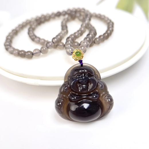 40828玛瑙佛公40mm吊坠 商品图0