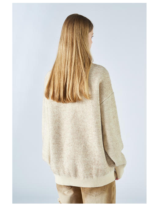 2305-GKRK 23年秋冬新品海马毛五角星撞色圆领针织毛衣 商品图14