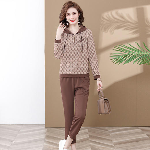 YCE T212-8742运动服套装纯色连帽卫衣休闲服两件套 商品图2