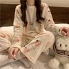 【甜美可爱！珊瑚绒暖暖家居服套装】秋冬款月牙加厚家居服可爱睡衣，时尚大码睡衣睡裤两件套！可爱舒适家居服 商品缩略图1