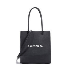BALENCIAGA 巴黎世家 女士小牛皮字母徽标印花提挎包 黑色 597858 0AI2N 1000