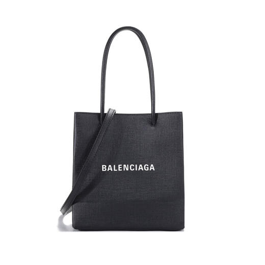 BALENCIAGA 巴黎世家 女士小牛皮字母徽标印花提挎包 黑色 597858 0AI2N 1000 商品图0