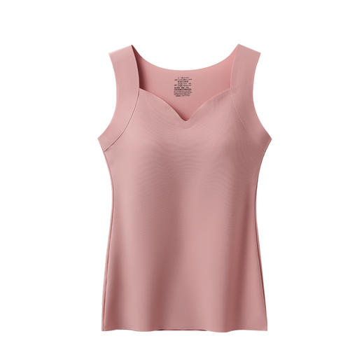 【文胸一体！时髦性感v领】一片式无痕玻尿酸美肤衣保暖背心带胸垫秋衣收腹发热打底内衣百搭 商品图4