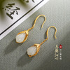 子佩集S925银【玉兰沁心】和田玉耳环【WSC7600】镀金2309 商品缩略图0