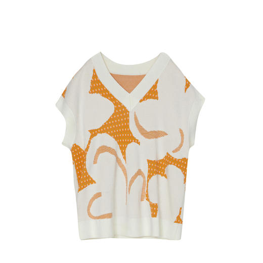 谜底V领针织衫马甲女2023冬新品复古文艺套头中长款毛衣234MZ1866 商品图4