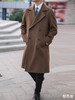 意大利羊绒羊毛驼色双排扣切斯菲尔德大衣 商品缩略图4
