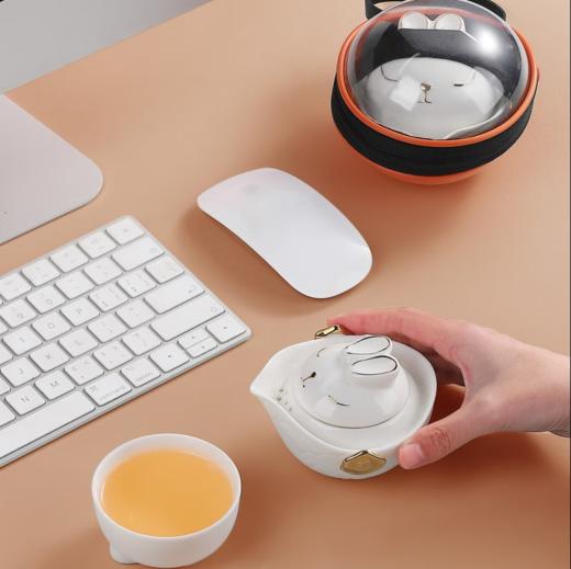 知勤堂兔年陶瓷便携 羊脂玉瓷精致小众伴手礼定制礼品 茶杯茶具白色 商品图3